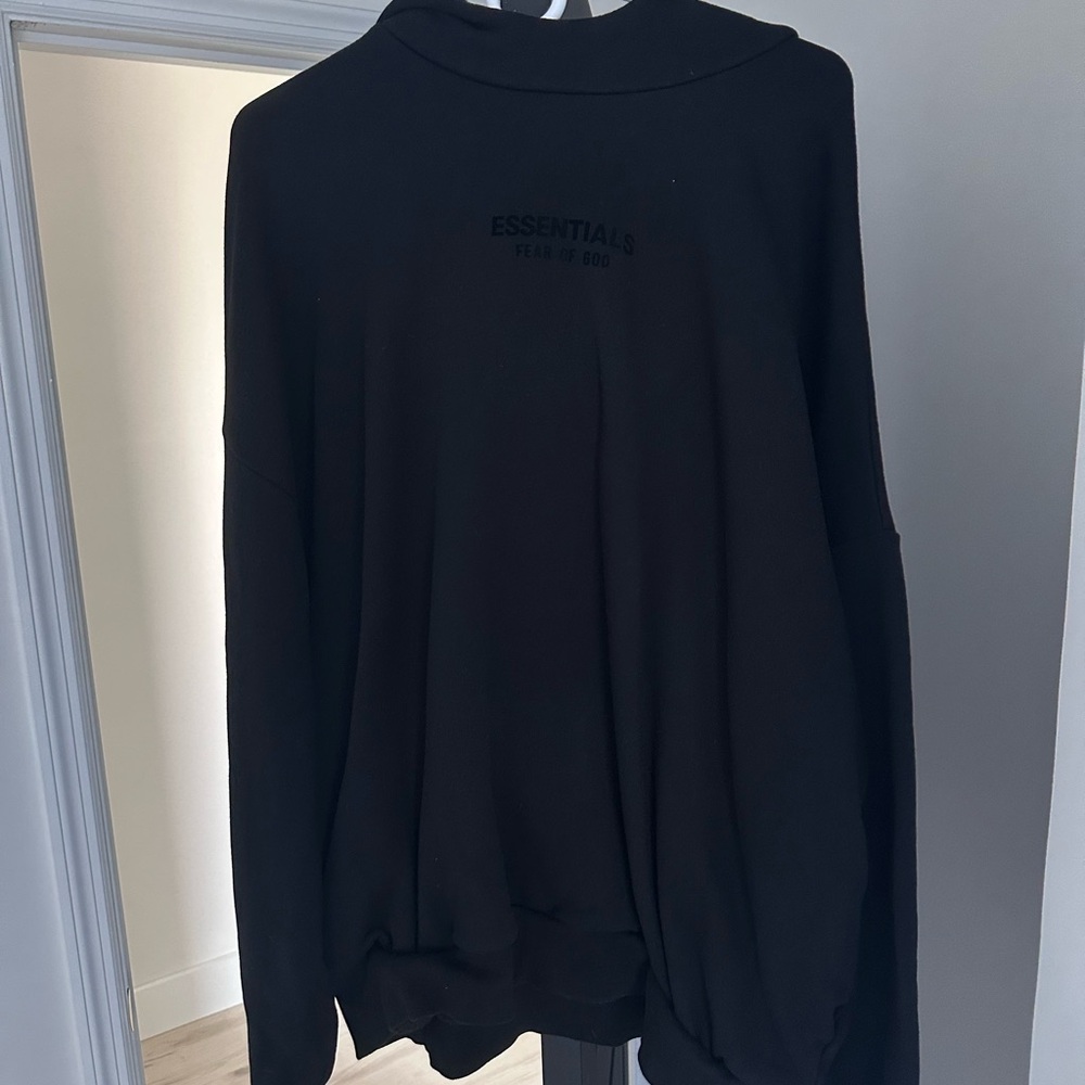 Mens Essentials Fear of God Essentials Black Hoodie